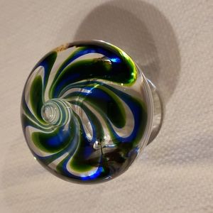 Kosta Warff Jewel 7 Blue/Green Paperweight